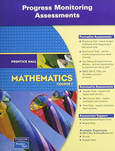 Stock image for Prentice Hall Math Course 1 Pma (Progress Monitoring Assessment) Blackline Masters 2007 for sale by Blue Vase Books