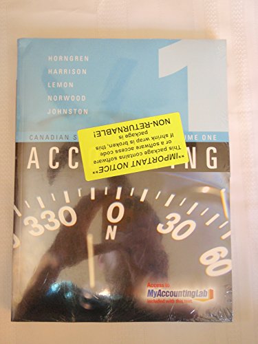 Imagen de archivo de Accounting, Volume I, Seventh Canadian EDITION a la venta por Better World Books: West