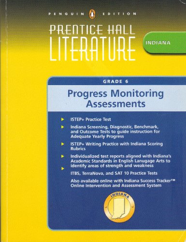 9780132024051: Prentice Hall Literature Gade 6 Indiana Progress Monitoring Assessment