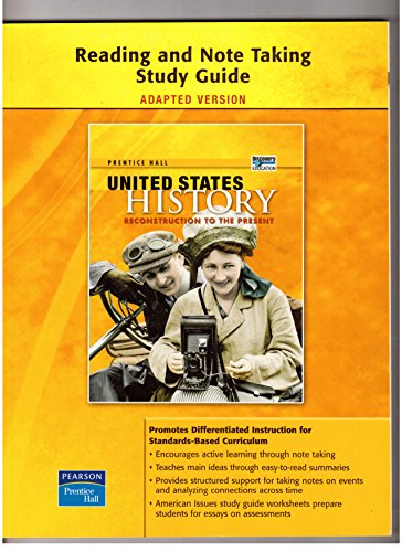 Beispielbild fr Prentice Hall United States History (Reading and Note taking Study Guide, Reconstruction to the Pres zum Verkauf von Allied Book Company Inc.