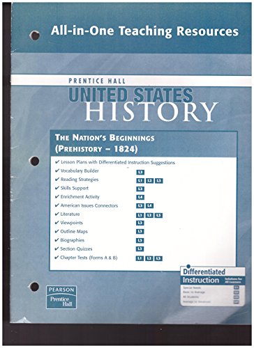 Stock image for Prentice Hall United States History All-in-One Teaching Resources The Nation's Beginnings. (Prehistory-1824). (Paperback) for sale by Nationwide_Text