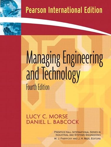 9780132050265: Managing Engineering and Technology: International Edition