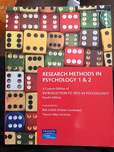 Beispielbild fr Introduction to SPSS in Psychology: For Version 16 and earlier zum Verkauf von AwesomeBooks