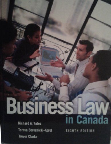 Beispielbild fr Business Law in Canada (8th Edition) zum Verkauf von redgorillabooks