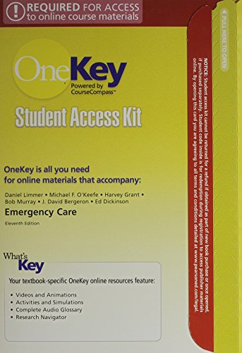 OneKey CourseCompass, Student Access Card, Emergency Care - Limmer EMT-P, Daniel J.