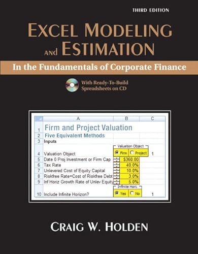 Stock image for Excel Modeling and Estimation in the Fundamentals of Corporation Finance for sale by SecondSale