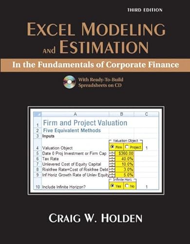 Stock image for Excel Modeling and Estimation in the Fundamentals of Corporation Finance for sale by SecondSale