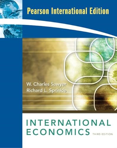 Stock image for International Economics. W. Charles Sawyer and Richard L. Sprinkle for sale by ThriftBooks-Dallas