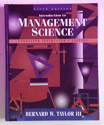 Sm Intro Management Science Aie (9780132093477) by TAYLOR