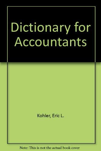 Beispielbild fr A Dictionary for Accountants zum Verkauf von ThriftBooks-Dallas