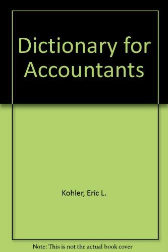 Imagen de archivo de A Dictionary for Accountants a la venta por ThriftBooks-Atlanta