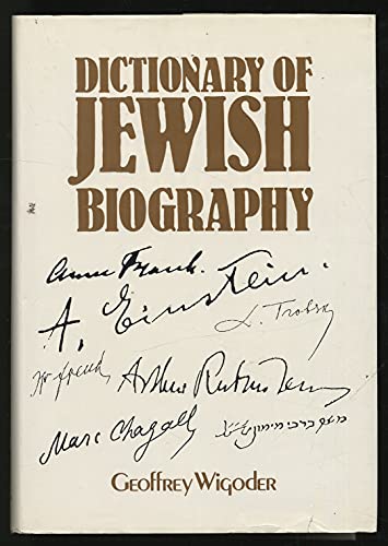 Beispielbild fr Dictionary of Jewish Biography zum Verkauf von Better World Books