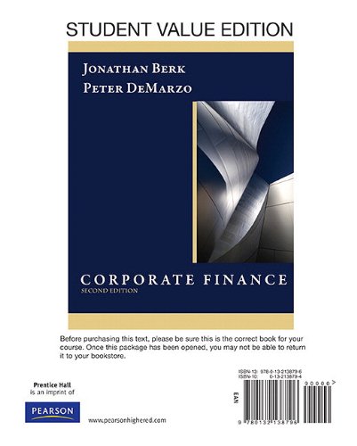 9780132109321: Corporate Finance: Student Value Edition