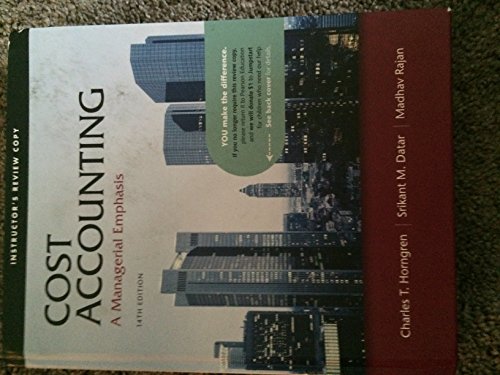 9780132109963: Cost Accounting: A Managerial Emphasis (Instructor's Review Copy