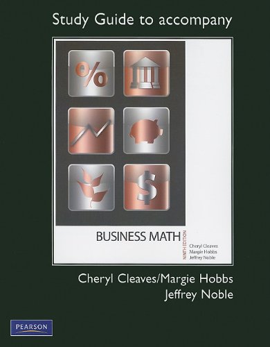Beispielbild fr Study Guide for Business Mathematics Complete and Brief Editions zum Verkauf von BookHolders