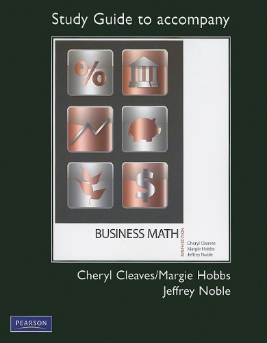 Imagen de archivo de Study Guide for Business Mathematics Complete and Brief Editions a la venta por BookHolders