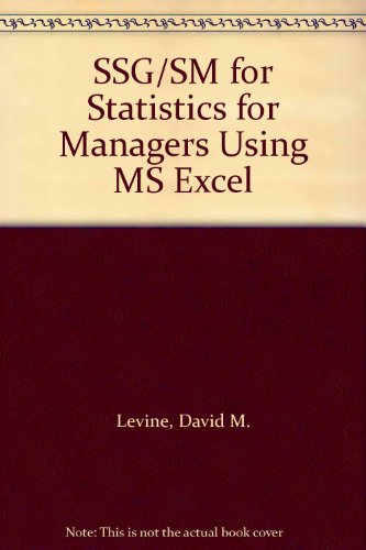 SSG/SM for Statistics for Managers Using MS Excel (9780132113809) by [???]