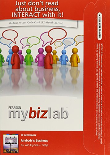 9780132135726: Anybody's Business: Mybizlab With Pearson Etext Student Access Code Card