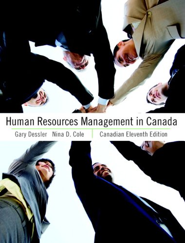 Human Resources Management in Canada 11th (9780132142410) by Gary Dessler
