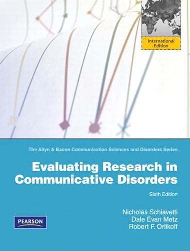 Imagen de archivo de Evaluating Research in Communicative Disorders a la venta por SecondSale