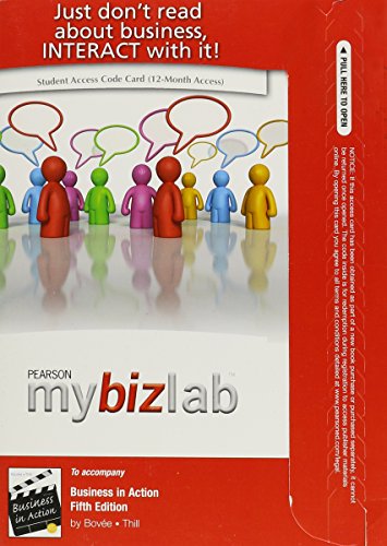 Stock image for Business in Action: Mybizlab + Pearson Etext Student Access Code Card Bovee, Courtland L. and Thill, John V. for sale by DeckleEdge LLC