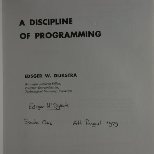 Beispielbild fr A Discipline of Programming zum Verkauf von Better World Books