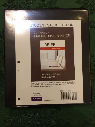 Imagen de archivo de Principles of Managerial Finance a la venta por HPB-Red