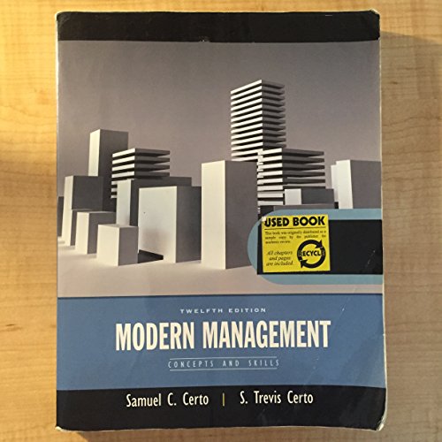 Imagen de archivo de Modern Management: Concepts and Skills a la venta por BooksRun