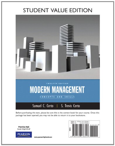 9780132176347: Modern Management: Concepts and Skills