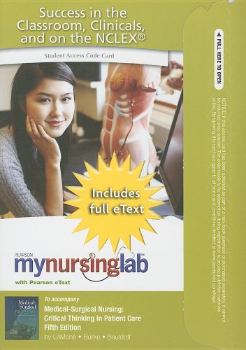 9780132179454: Medical-Surgical Nursing Student Access Code Card: Critical Thinking in Patient Care (MyNursingLab (Access Codes))