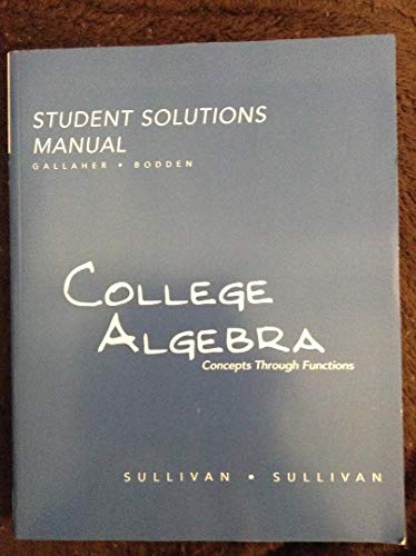 Imagen de archivo de College Algebra: Student Solutions Manual a la venta por -OnTimeBooks-
