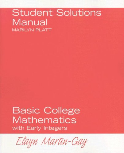 Stock image for Student Solutions Manual for Basic College Mathematics with Early Integers for sale by HPB-Red