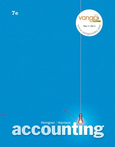 Stock image for Study Guide for Accounting, 7th Edition, By Horngren & Harrison, Chapters 1-13, CD Rom Included for sale by James Lasseter, Jr