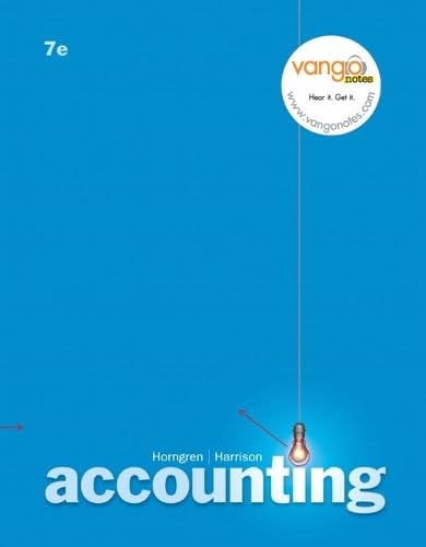 Stock image for Study Guide for Accounting, 7th Edition, By Horngren & Harrison, Chapters 1-13, CD Rom Included for sale by James Lasseter, Jr