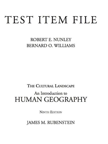 Beispielbild fr Test Item File (The Cultural Landscape An Introduction To Human Geography) zum Verkauf von Affordable Collectibles