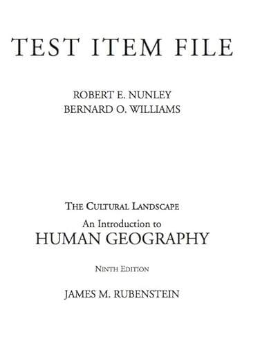 Stock image for Test Item File (The Cultural Landscape An Introduction To Human Geography) for sale by Wonder Book