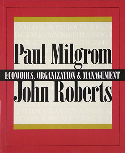 Beispielbild fr Economics, Organization and Management zum Verkauf von BooksRun
