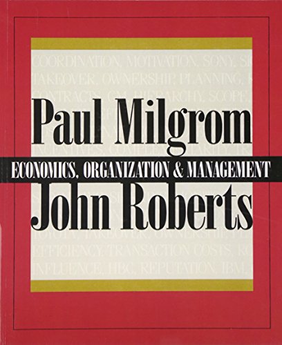 Imagen de archivo de Economics, Organization and Management a la venta por BooksRun