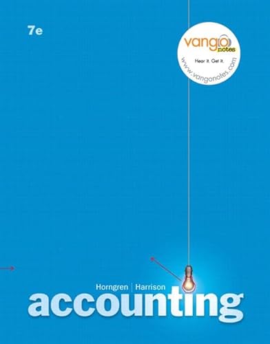 Accounting: Chapters 1-13 (9780132249959) by Horngren, Charles T.; Harrison, Walter T.