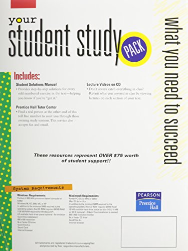 9780132267977: Student Study Pack - College Algebra