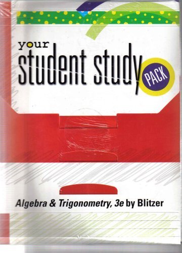 Algebra and Trigonometry Student Study Pack-Sa for Algebra and Trigonometry (9780132268301) by Robert Blitzer