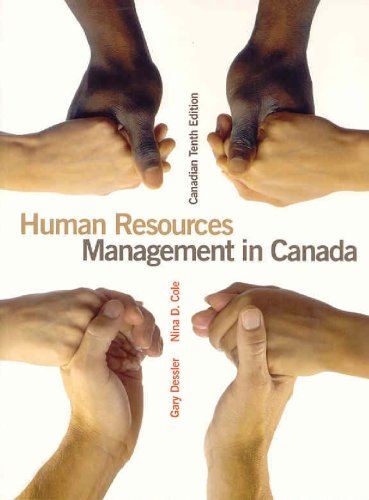 Beispielbild fr Human Resources Management in Canada zum Verkauf von Better World Books