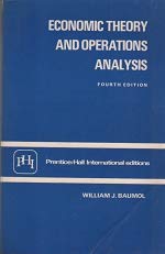 Beispielbild fr Economic Theory and Operations Analysis zum Verkauf von Ammareal