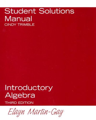 9780132276061: Student Solutions Manual for Introductory Algebra