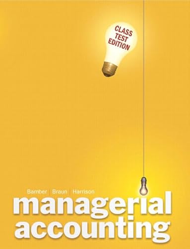 Beispielbild fr Managerial Accounting zum Verkauf von Better World Books Ltd