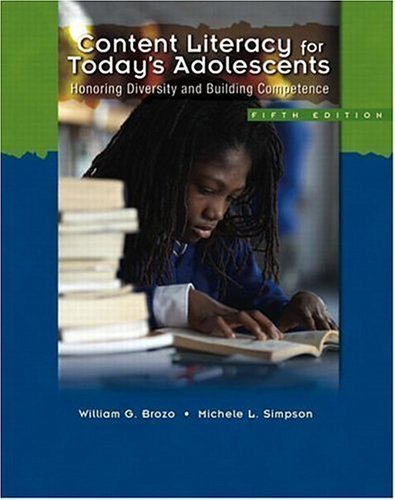 Beispielbild fr Content Literacy for Today's Adolescents: Honoring Diversity and Building Competence zum Verkauf von BookHolders