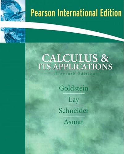9780132293136: Calculus and its Applications: International Edition