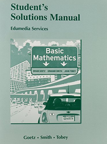 Stock image for Student Solutions Manual for Basic Mathematics (Pearson Custom Mathematics) for sale by SecondSale