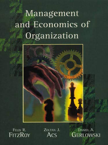 Beispielbild fr Management and Economics of Organization zum Verkauf von Better World Books Ltd