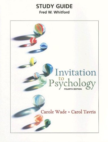 Stock image for Invitation to Psychology Study Guide for sale by Wonder Book